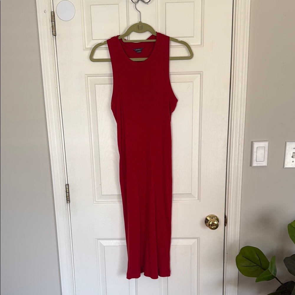 Red Rust Eddie Bauer Athleisure Stretchy Midi Dress Size Small